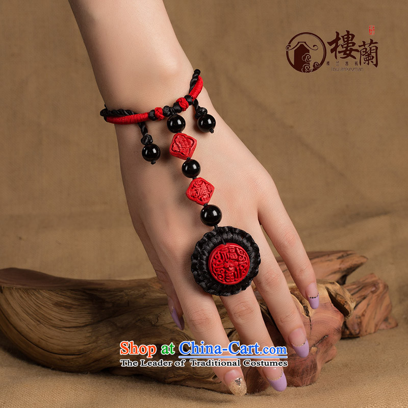 Paint carved ethnic hand link rings integration link this year by order of the Board China wind red back link Custom Size __ female concept refers to the circumference of the note.