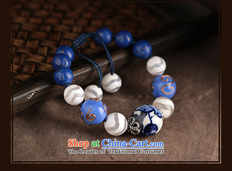 Blue ethnic Dzi Bead bracelets agate hand string porcelain glass retro China wind ornaments female wrist net size (Please attach a wrist strap is )14-17 cm photo, prices, brand platters! The elections are supplied in the national character of distribution, so action, buy now enjoy more preferential! As soon as possible.