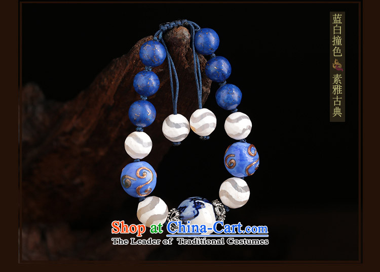 Blue ethnic Dzi Bead bracelets agate hand string porcelain glass retro China wind ornaments female wrist net size (Please attach a wrist strap is )17-20 cm photo, prices, brand platters! The elections are supplied in the national character of distribution, so action, buy now enjoy more preferential! As soon as possible.