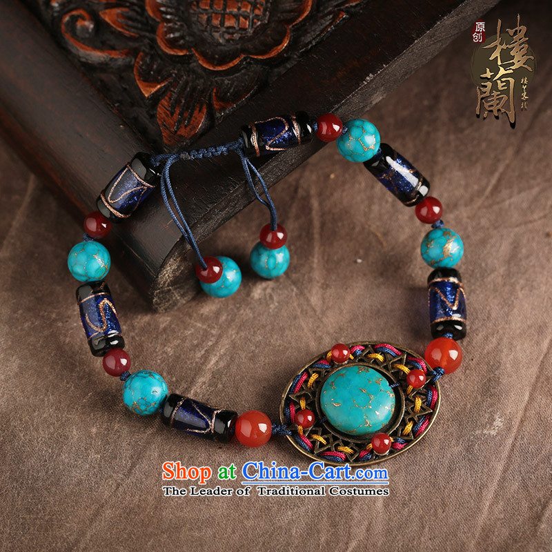 Blue ethnic chains female retro woven glass Princess Accessories Lucknow minimalist China wind decorations, that possession of the United States , , , shopping on the Internet