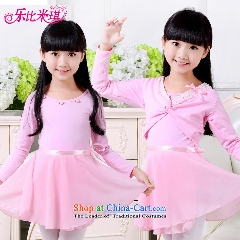 Intended for children dance dandi clothing exercise clothing girls of autumn and winter long-sleeved ballet skirt cotton Chinese Dance Services form the performance appraisal dancing children services serving Latin dance services purple single form to 140