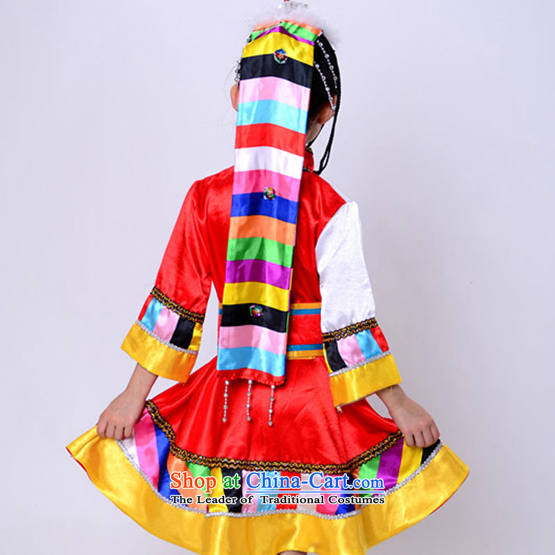 Will dance to minority children costumes will unveil Mongolian dance blue 130cm, Tibetan-leather case package has been pressed shopping on the Internet