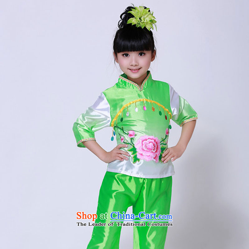 Christmas will dance to serve New Year 61 children yangko show services guzheng girls folk dances of the horn green160cm