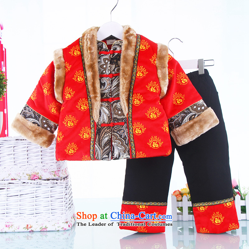 Small and new Dordoi boy thick cotton winter infant winter clothing age-old baby 2-3-4-5 dress packaged New Year cotton coat infant Tang red 120-130 Bunnies Dodo xiaotuduoduo) , , , shopping on the Internet