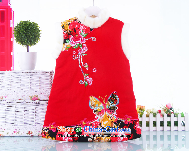 Children's Wear new girls Tang dynasty winter clothing qipao dresses children with your baby girl to spend the new year in serving the nation wind jacket red 130(130) picture, prices, brand platters! The elections are supplied in the national character of distribution, so action, buy now enjoy more preferential! As soon as possible.
