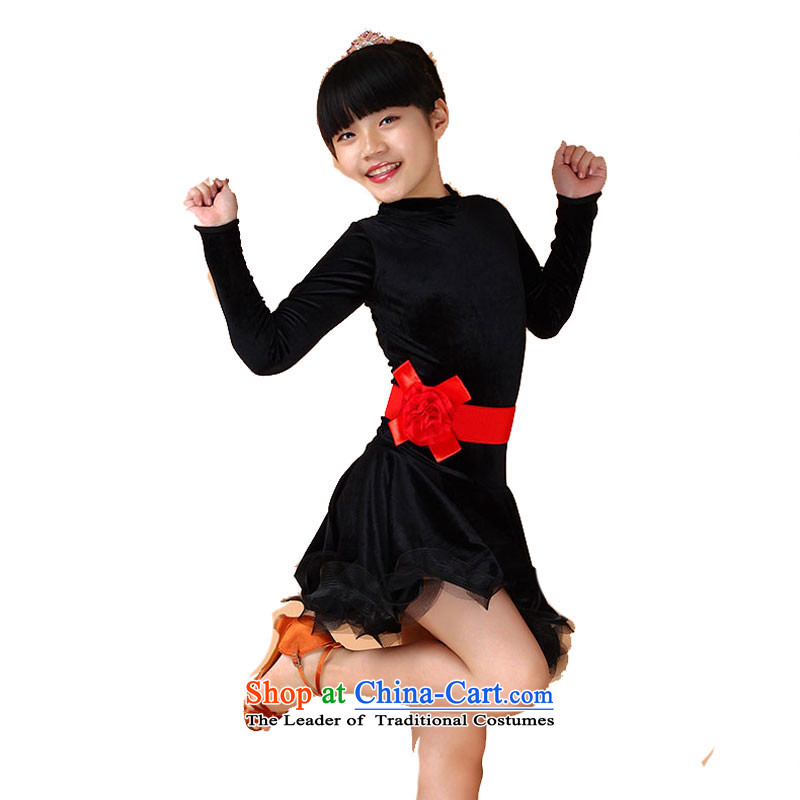 Children will dance to Latin dance skirt autumn Latin dance serving children exercise clothing child maids bon bon skirt of red leather package has been pressed to 150cm, shopping on the Internet