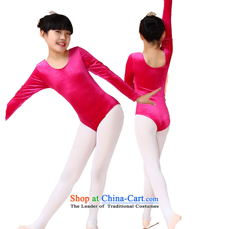 Children Dance services will long-sleeved girls short-sleeved Kim In-service practice velvet ballet autumn and winter, exercise clothing pink leather adjustable package has been pressed 160cm, shopping on the Internet