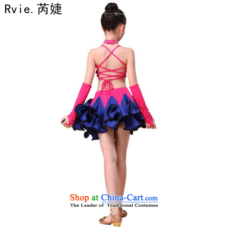 2015 Spring/Summer New Child Latin dance performances to diamond skirt professional shows children dance services and Jie (XL, Blue rvie.) , , , shopping on the Internet