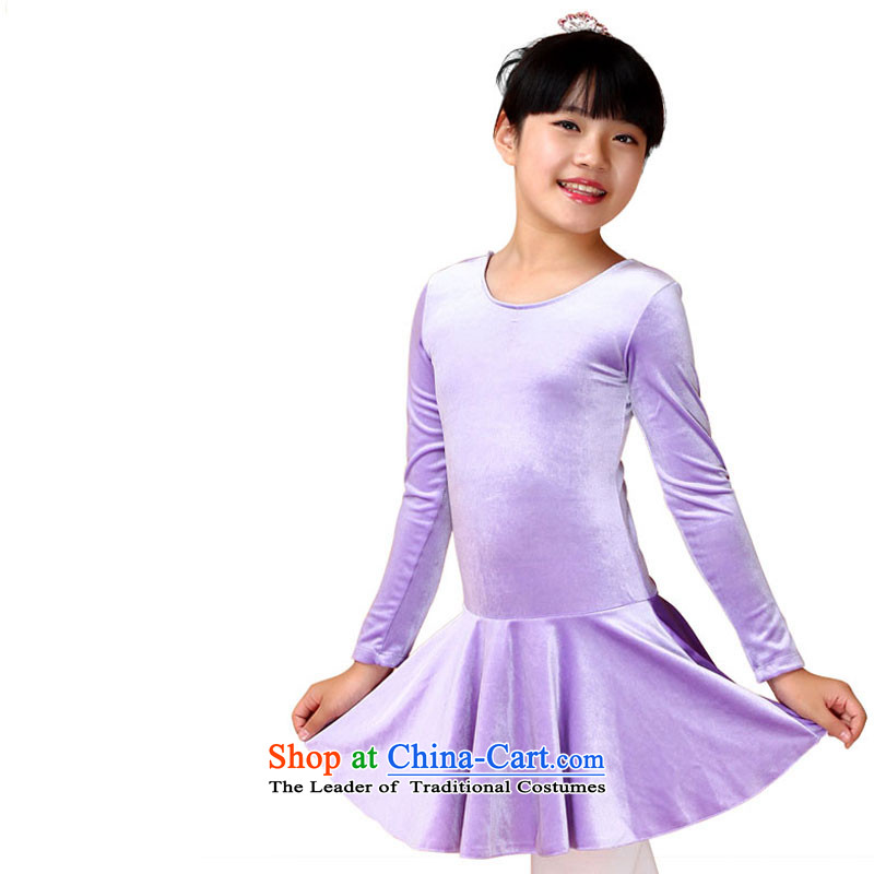 Children Dance services costumes girls long-sleeved cotton in summer, autumn and winter exercise clothing to the cries of the service level and leather case package 160cm, skyblue shopping on the Internet has been pressed.