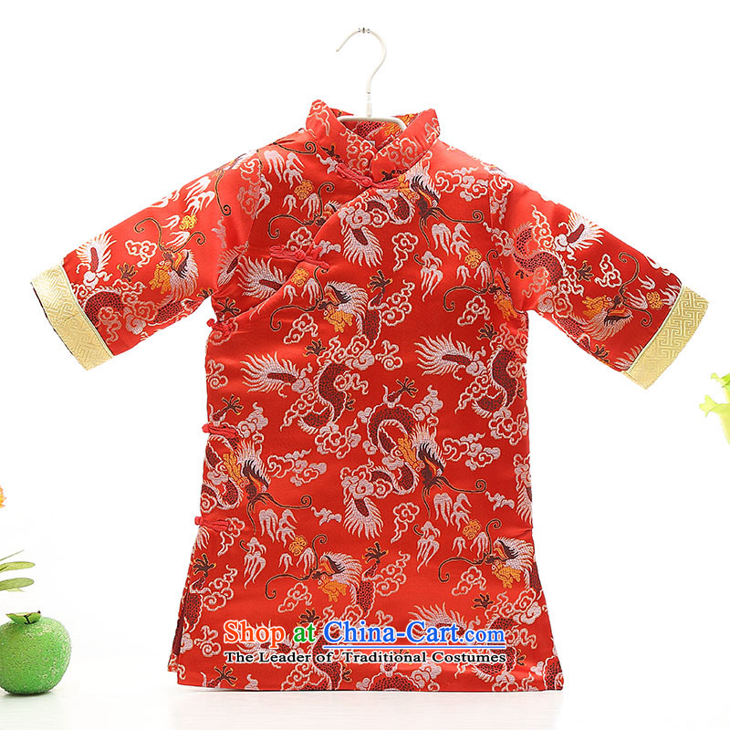 Tang Dynasty infant boys under the age of your baby dress autumn and winter, and load folder cotton robes of the dragon, boy children-style robes Tang red 110, and fish fox shopping on the Internet has been pressed.
