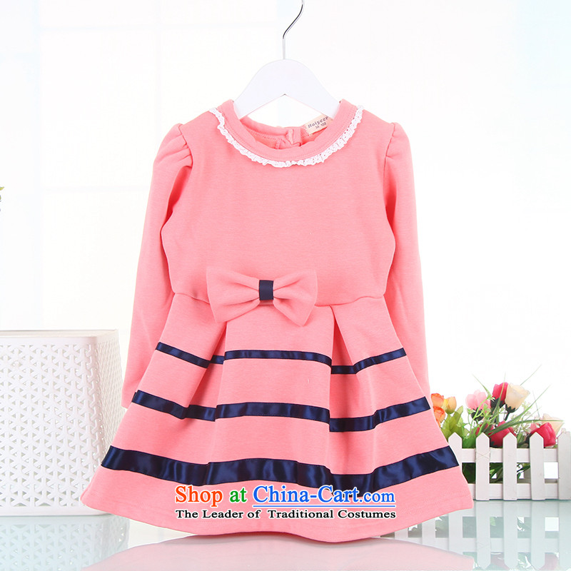 The girl child, autumn and winter new dresses, Korean children aged 3-4-5-6 long-sleeved baby princess will fall and winter children's wear skirts out services deep blue 140 Bunnies Dodo xiaotuduoduo) , , , shopping on the Internet