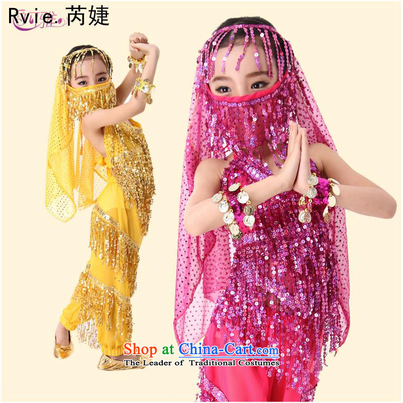 61. Children belly dancing kit for children with Indian dance performances to children dance on chip edging services show services green 3 piece M, and involved (rvie.) , , , shopping on the Internet