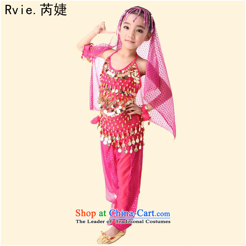 Children's belly dance performances packaged services girls Indian dance costumes and Children Dance clothing of adolescent girls 61 red t-shirt + + Waist Trousers link three XL, and involved (rvie.) , , , shopping on the Internet