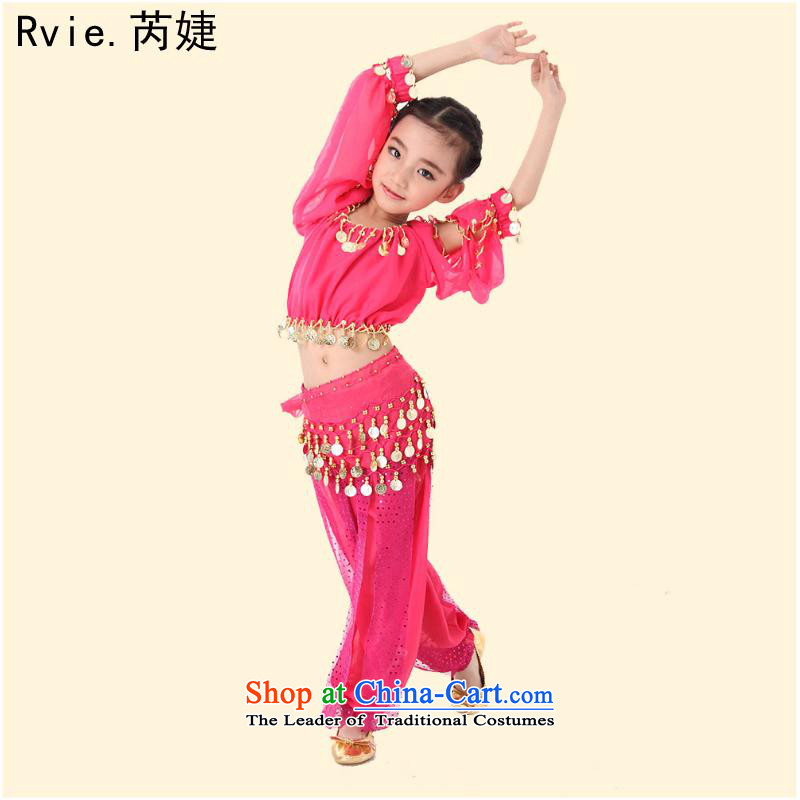 61. Children will belly dance package new children's Indian dance dance performances will dress kit yellow T-shirt + + Waist Trousers three links , L, and involved (rvie.) , , , shopping on the Internet