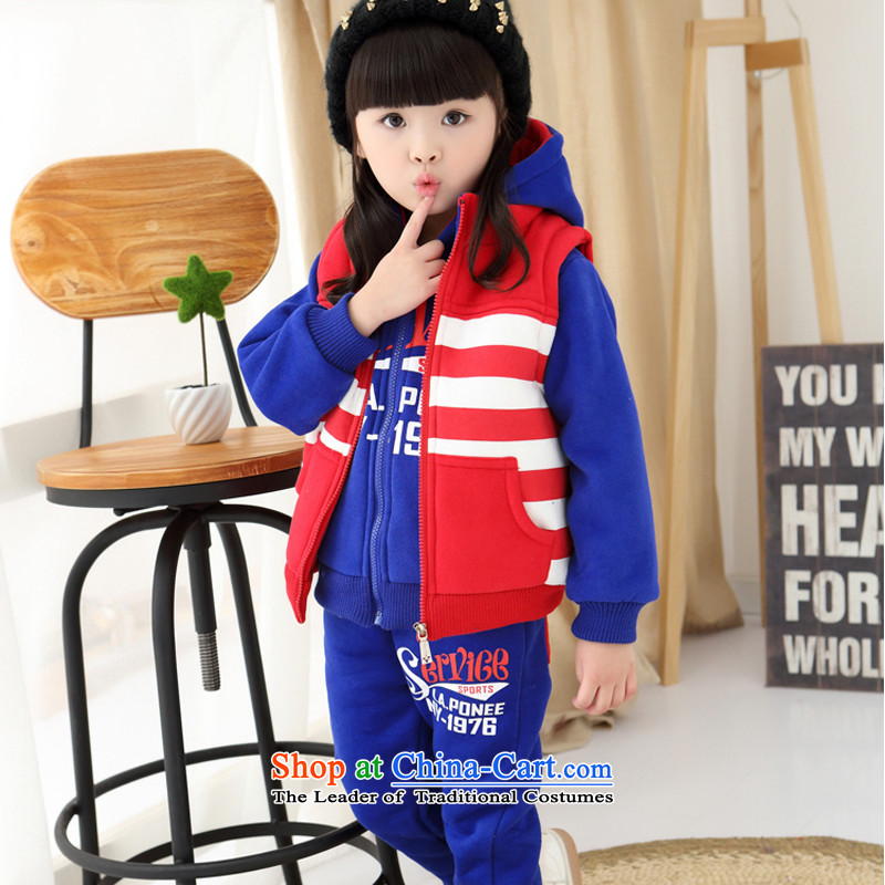 Kindergarten services winter garden, elementary school students in school uniforms on thick clothes sportswear sweater 3-Piece Set Red, a number of proposals 170 yards and 160 cm, the boy's edge , , , shopping on the Internet