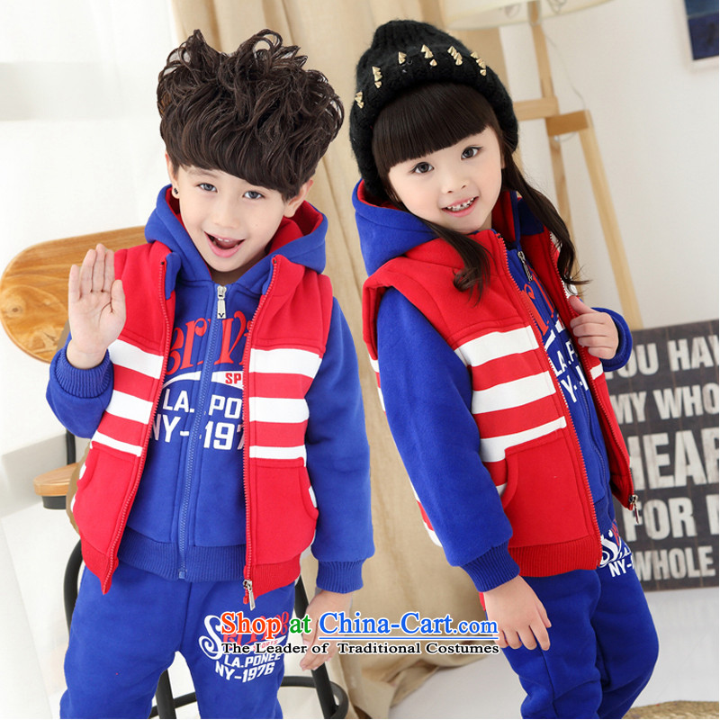 Kindergarten services winter garden, elementary school students in school uniforms on thick clothes sportswear sweater 3-Piece Set Red, a number of proposals 170 yards and 160 cm, the boy's edge , , , shopping on the Internet