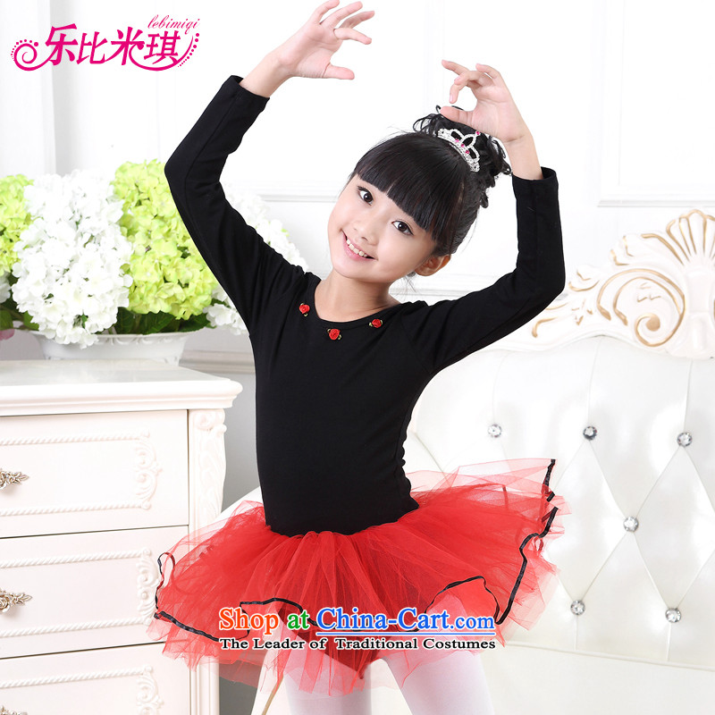Children Dance Services Girls fall long-sleeved costumes ballet skirt singing performances of pure cotton winter exercise clothing black 120 Lok Kei (LEBIMIQI than m) , , , shopping on the Internet