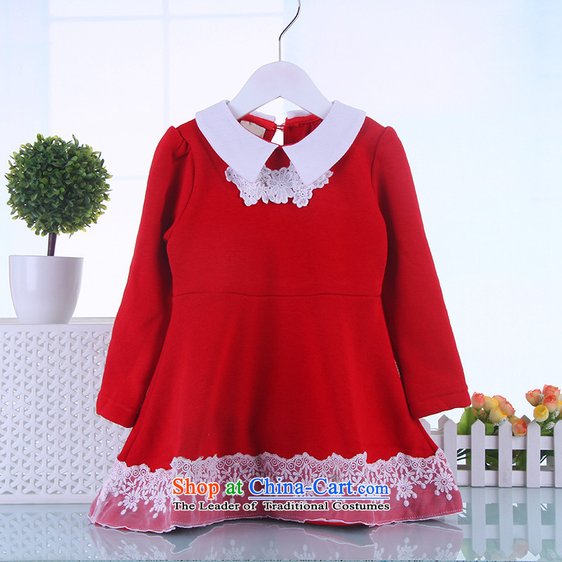 Autumn and winter girls dresses 2-3-4-5 winter-year-old girl fall inside the skirt autumn and winter Princess fall skirts children skirt female baby girl in winter waistcoat red 140 points and has been pressed, online shopping