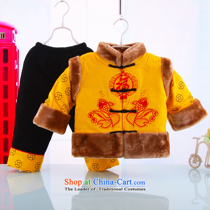 New Year Children Tang dynasty winter clothing boy sex differentials in infant children and of children's wear cotton baby jackets with age serving well outside the field service 80_80_ yellow