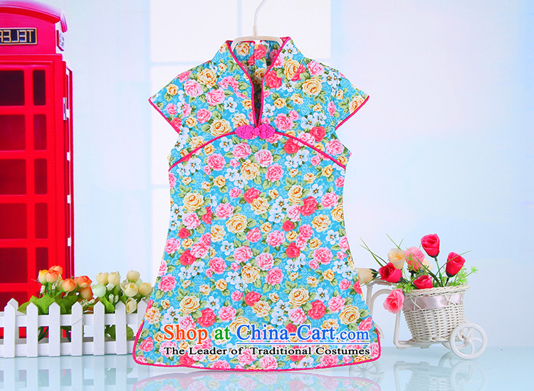 Summer Children qipao girls Tang dynasty princess skirt ethnic pure cotton small girls Da Tong Zheng costumes blue 110 pictures, prices, brand platters! The elections are supplied in the national character of distribution, so action, buy now enjoy more preferential! As soon as possible.