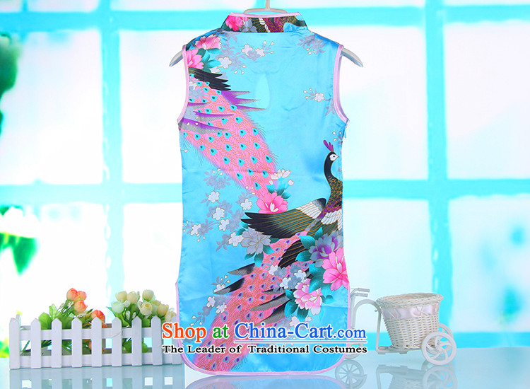 Children qipao summer girls Tang dynasty princess skirt national costumes of pure cotton girl children's wear guzheng costumes blue 100 pictures, prices, brand platters! The elections are supplied in the national character of distribution, so action, buy now enjoy more preferential! As soon as possible.