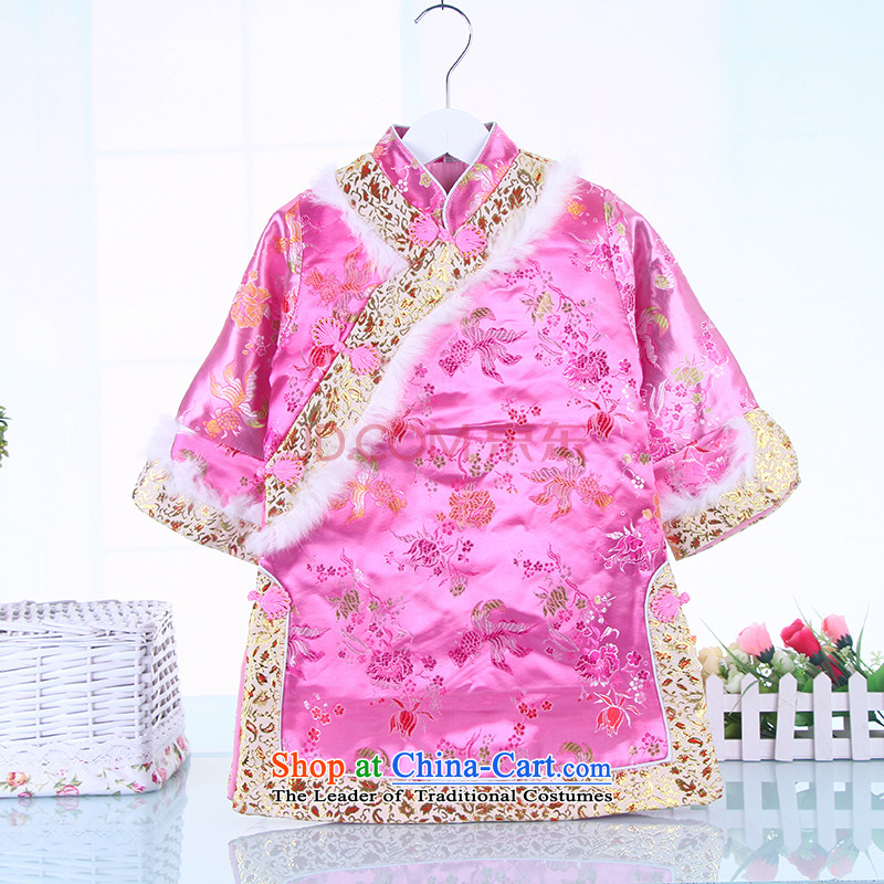 Autumn and winter girls qipao Tang dynasty cheongsam dress children girls pure cotton dress huan will serve 100 small and a lot of Pink (xiaotuduoduo) , , , shopping on the Internet