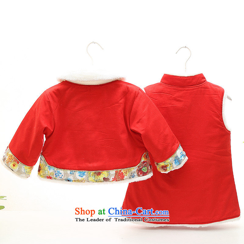 Infants and children aged 0-1-2 winter clothing infant Tang dynasty children's clothing baby girl children's wear thick kit peacock patterns of age and 110 Photo dress red fish fox shopping on the Internet has been pressed.