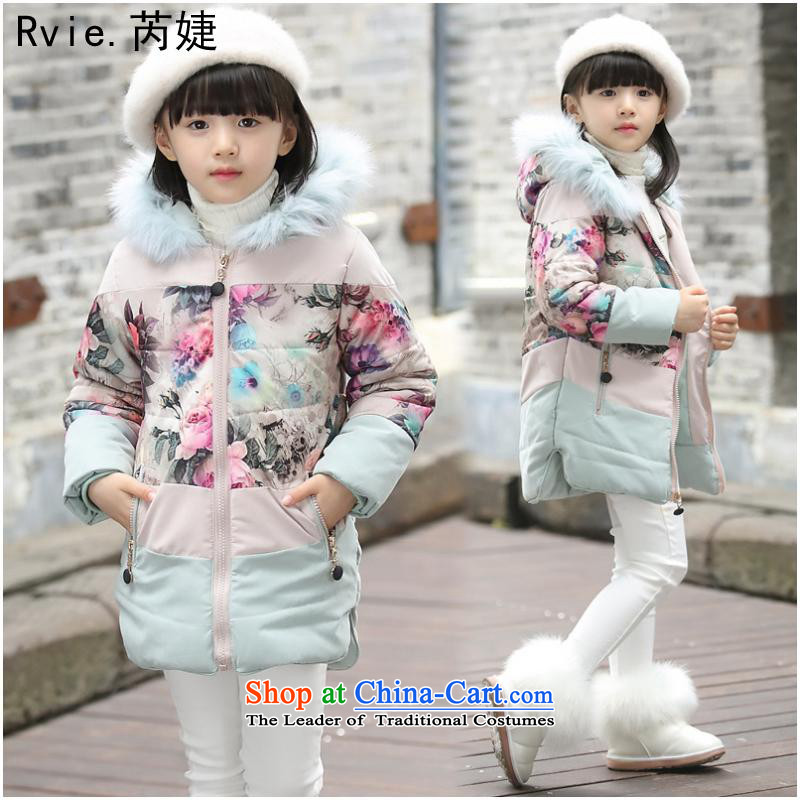The girl child ãþòâ 2015 winter clothing new Korean children long jacket CUHK child cotton flowers cotton coat pink 120-160 Code 1 of 5, a hand to Dell , , , shopping on the Internet