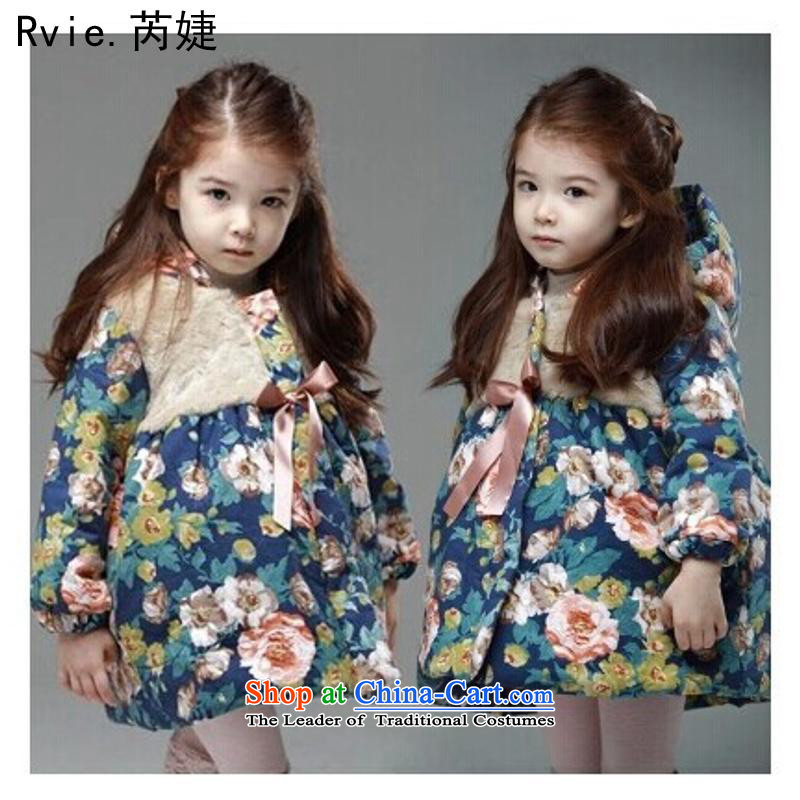 The Korean version of children's wear winter) Child Cotton 2015 girls with cap cotton flowers cuhk child warm jacket pictures thick 130cm, color and involved (rvie.) , , , shopping on the Internet
