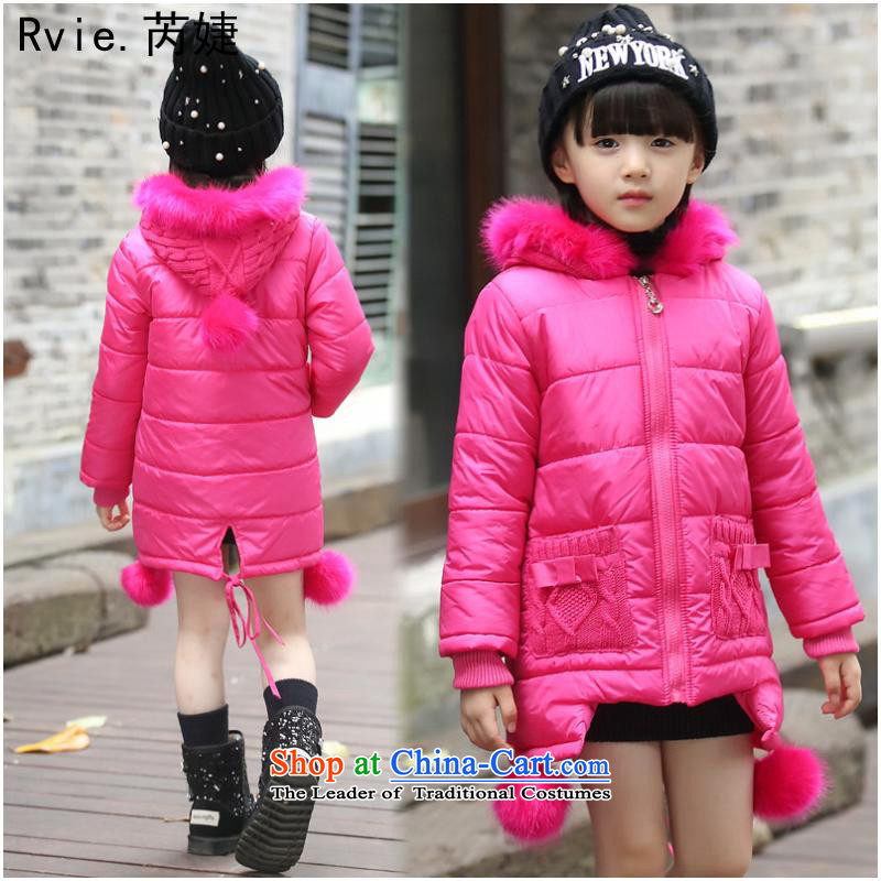 Cotton Coat 2015 winter child new girls ãþòâ Korean girls children in thick cuhk long robe stylish pink 120-160 Code 1 of 5, enjoy your (leyier under) , , , shopping on the Internet