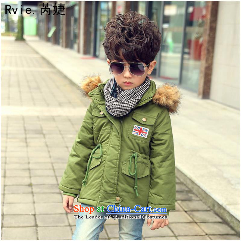 The Korean version of the new winter 2015 children's wear, 4-10 years old) girls cotton winter in long m Field Flag' cotton blue and gray - men , with 120 yards, , , , shopping on the Internet