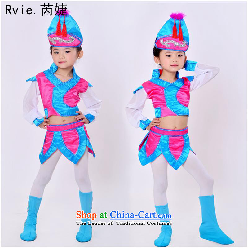 Grassland thoroughbred small children dance performances by the Mongolian services serving girls grassland style serving a pink 150cm, styling and involved (rvie.) , , , shopping on the Internet