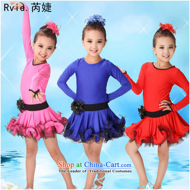 The new child will girls dancing to Latin dance skirt of autumn and winter clothing Latin dance performances in children's services and Jie (Pink 110cm, rvie.) , , , shopping on the Internet