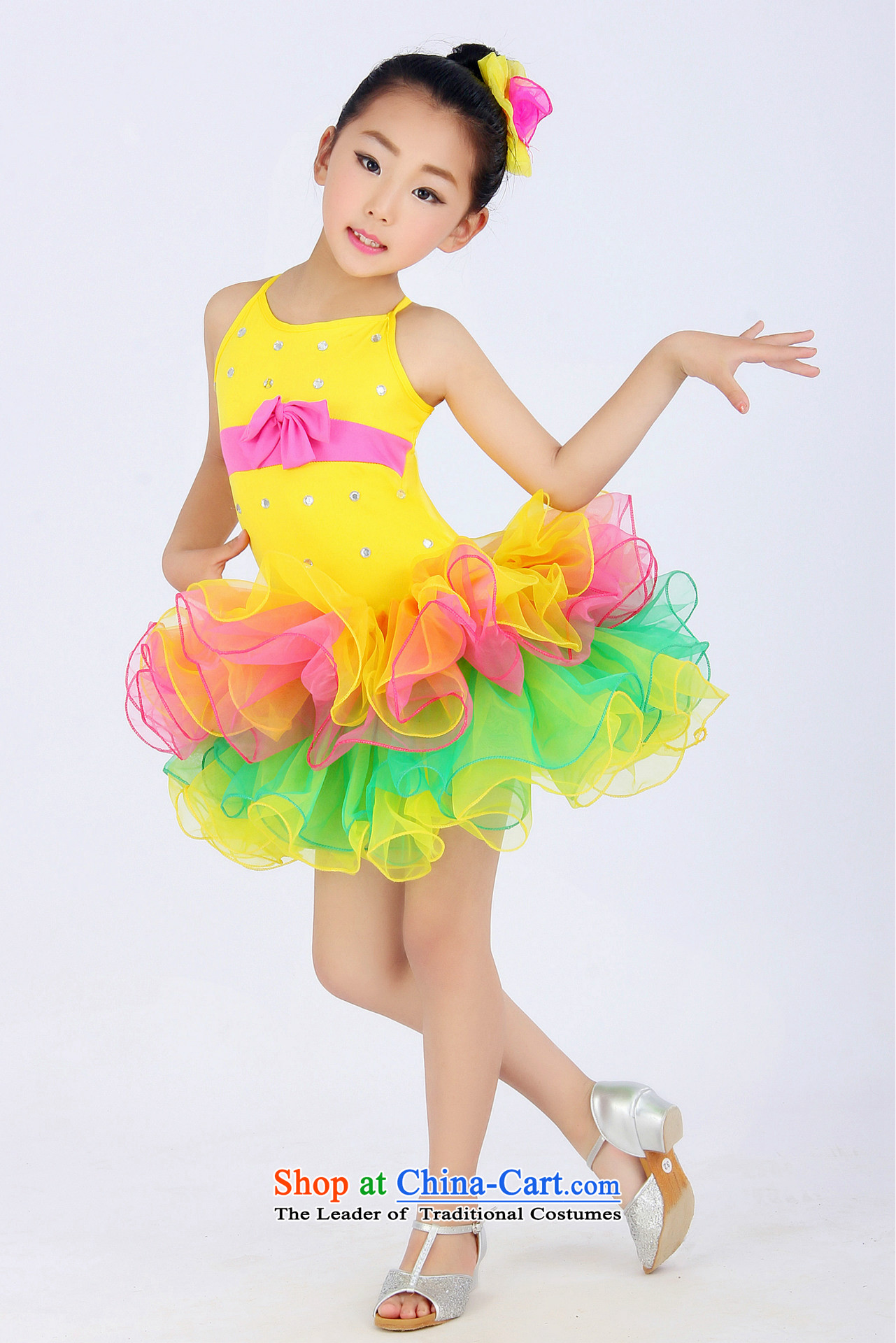 The new Child Latin dance performances to ballet dance exercise clothing modern dance performances to Yellow 150cm photo, prices, brand platters! The elections are supplied in the national character of distribution, so action, buy now enjoy more preferential! As soon as possible.