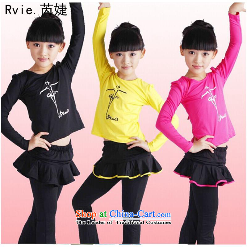 The new Child Latin services far fewer girls and children fall and winter long-sleeved Latin dance skirt exercise clothing services will show black 120cm, and Jie (rvie.) , , , shopping on the Internet