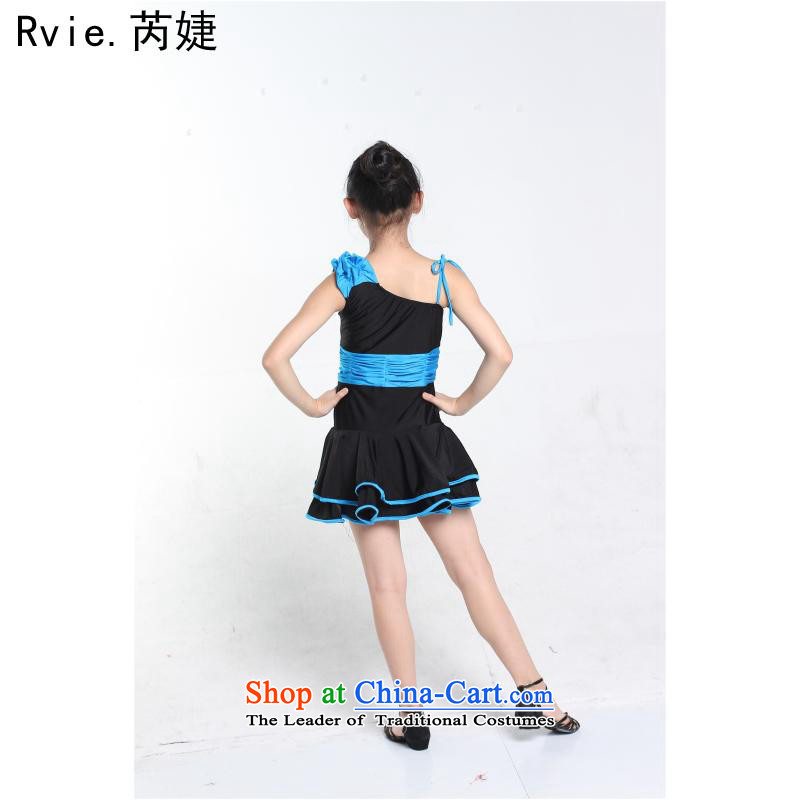 The factory outlets children Latin dance wearing girls practice suits Standard Dance Shao Er Pure Cotton Stretch Dress skyblue 130cm, practitioners in America (leyier) , , , shopping on the Internet