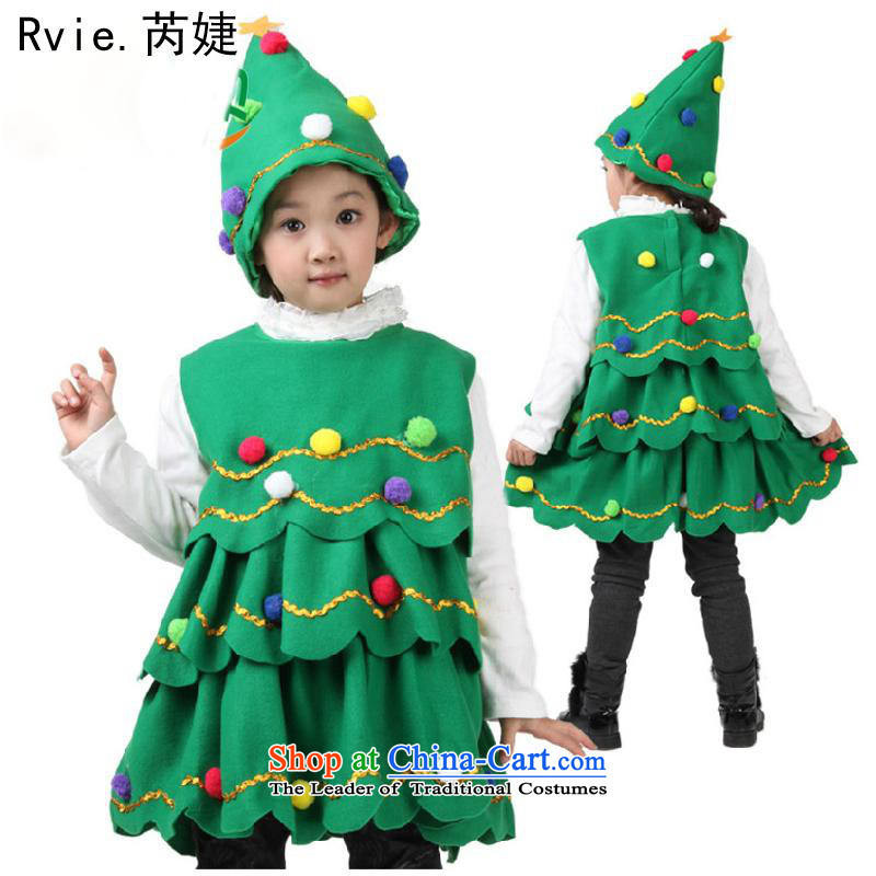 The new Christmas trees dance performance by children wearing uniforms and Christmas Gift Show wholesale clothing hat tree green?130cm