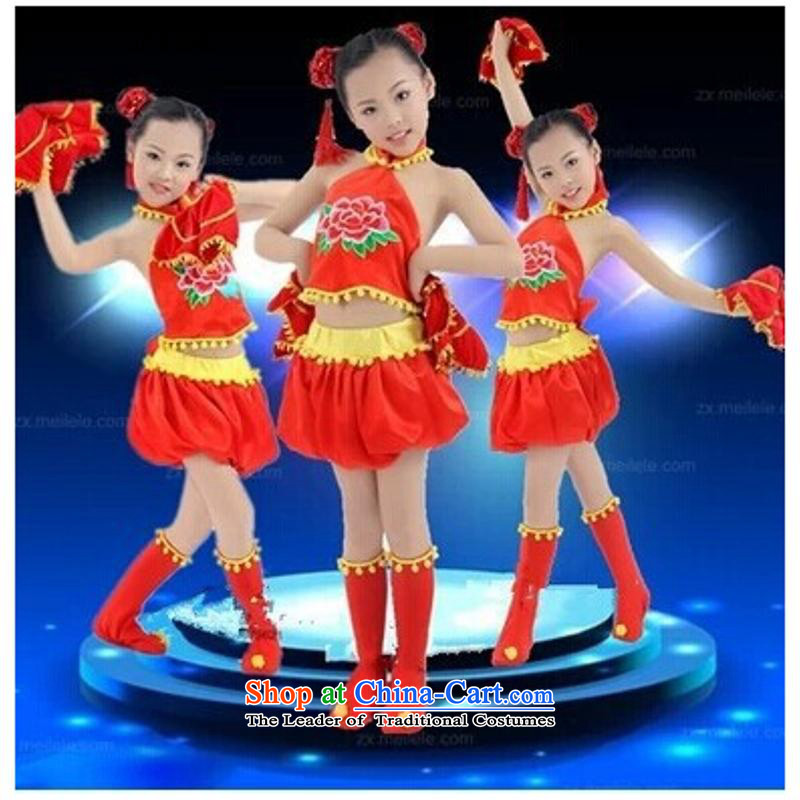 Children dance performances to poverty that girls performance of ethnic dances services for children with Hanji, handkerchief festive lanterns are marching down the services and Jie (red 160cm, rvie.) , , , shopping on the Internet