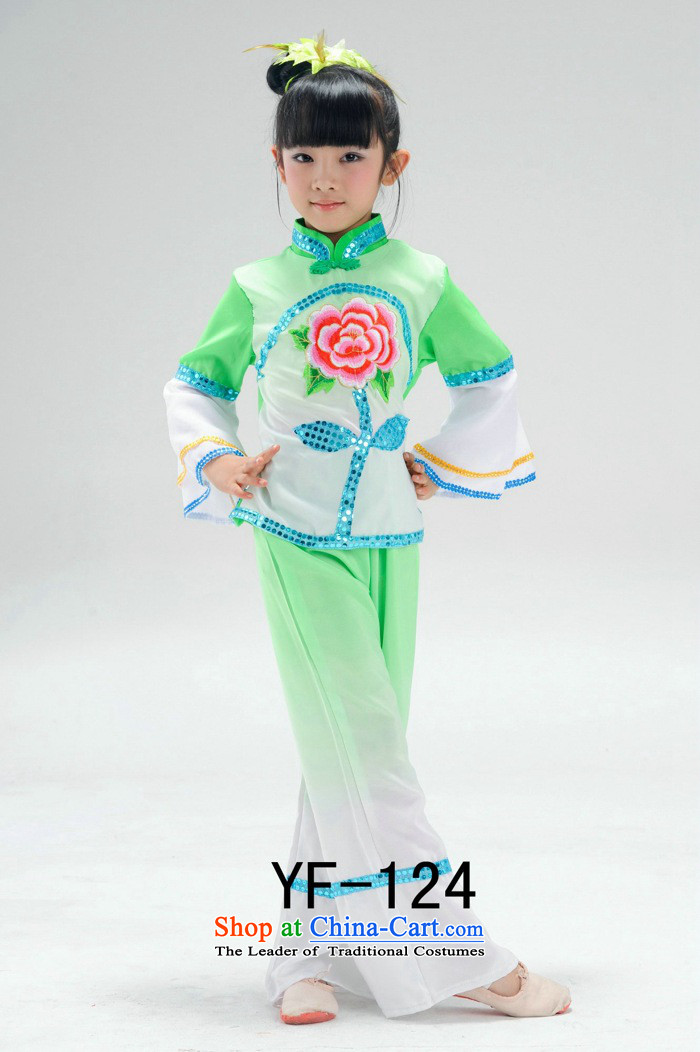 New Year's children yangko dance wearing girls will dance wearing children early childhood costumes and toner green 160cm photo, prices, brand platters! The elections are supplied in the national character of distribution, so action, buy now enjoy more preferential! As soon as possible.