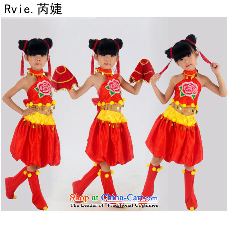 The New Year and Spring Festival that afflicted children poverty song and dance performances to kindergarten Folk Dance Dance show apparel red handkerchief 150cm, Lok (leyier under) , , , shopping on the Internet