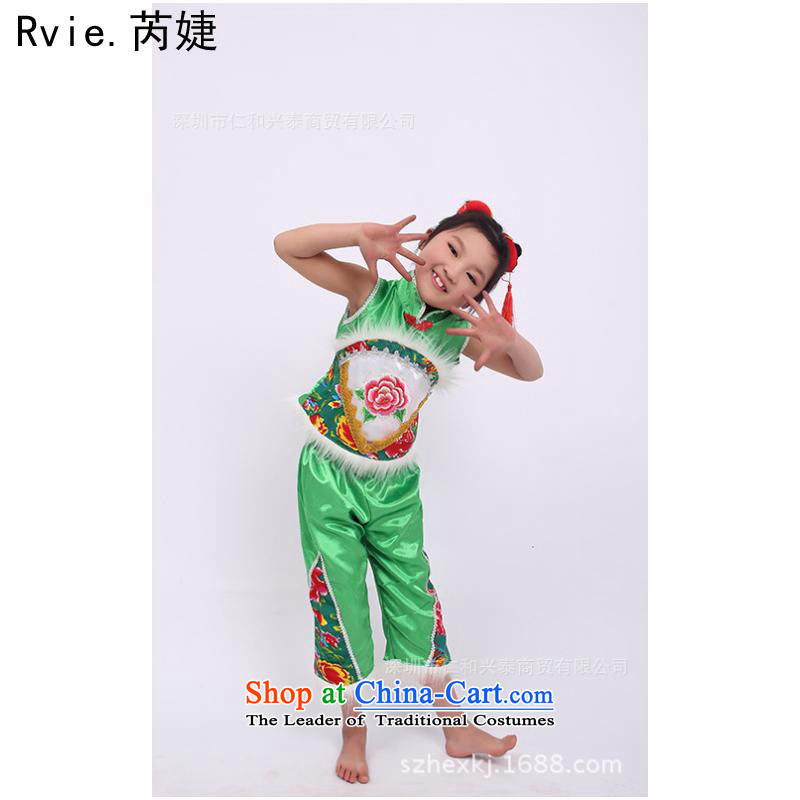 The New Year and Spring Festival of the new child yangko will dance to the young girl children folk dance performances and related services 110cm, red (rvie.) , , , shopping on the Internet