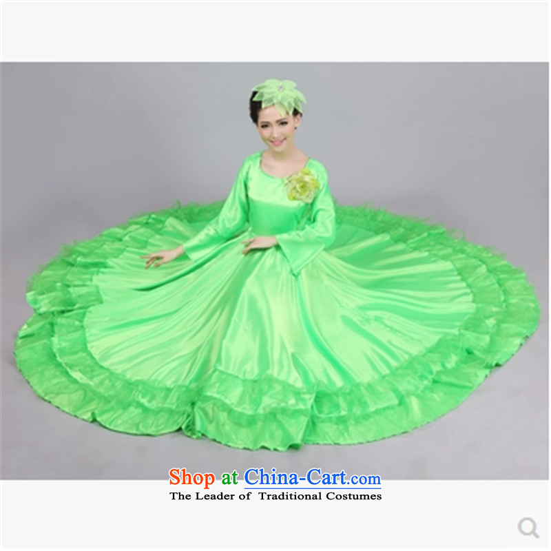 The new cultural dances yangko female chorus long skirt stage opening large Christian costumes of skirt 720 degrees XXXL, red crown monkey , , , shopping on the Internet