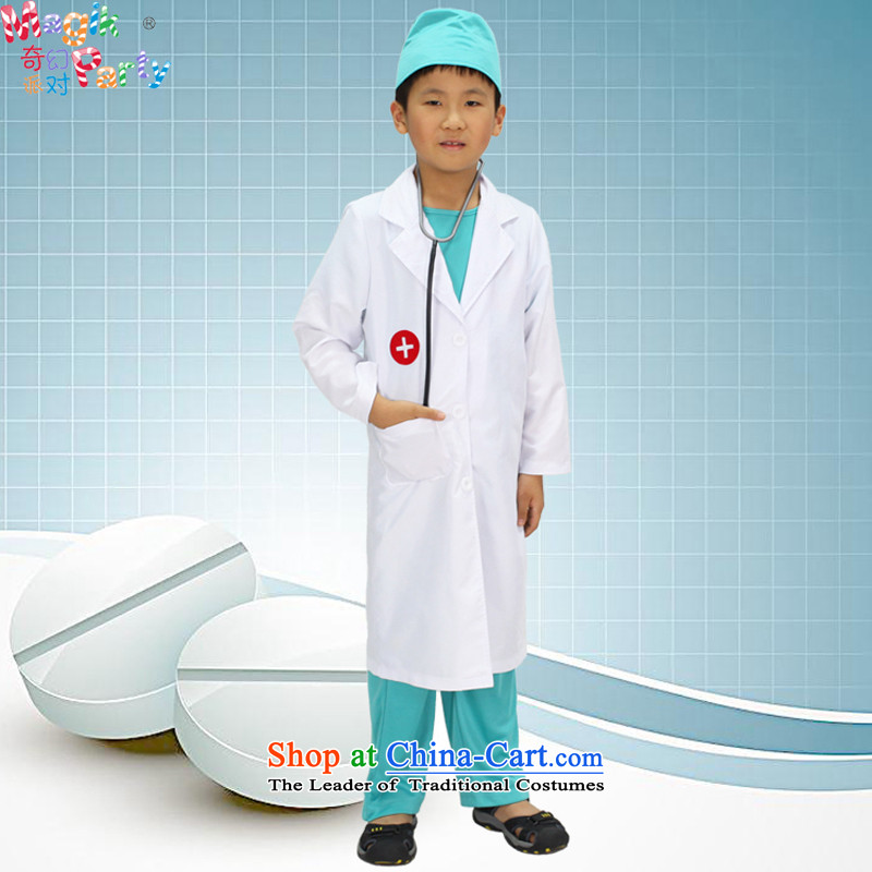 Fantasy to primary schools for boys and girls costumes masquerade role play fashion apparel birthday boy wearing boy doctor medical services145cm11-12 code