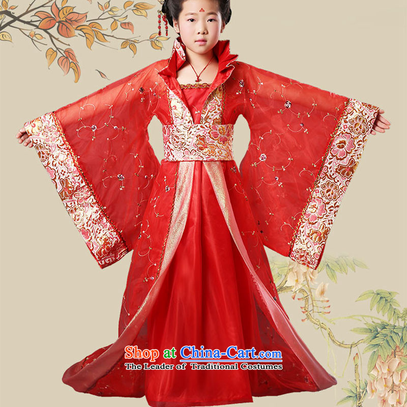 Children will start with the Tang dynasty girls ancient Tang Dynasty Princess Margaret Queen sleeper sofa tail replacing dance performances for clothing Han-pink 165cm adult, adjustable leather case package has been pressed shopping on the Internet