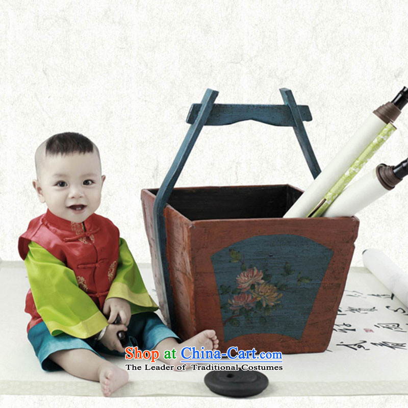 Child photography services photo building age boy photographed dress a bucket of Learning Kit male baby 140cm, red leather package has been pressed to online shopping