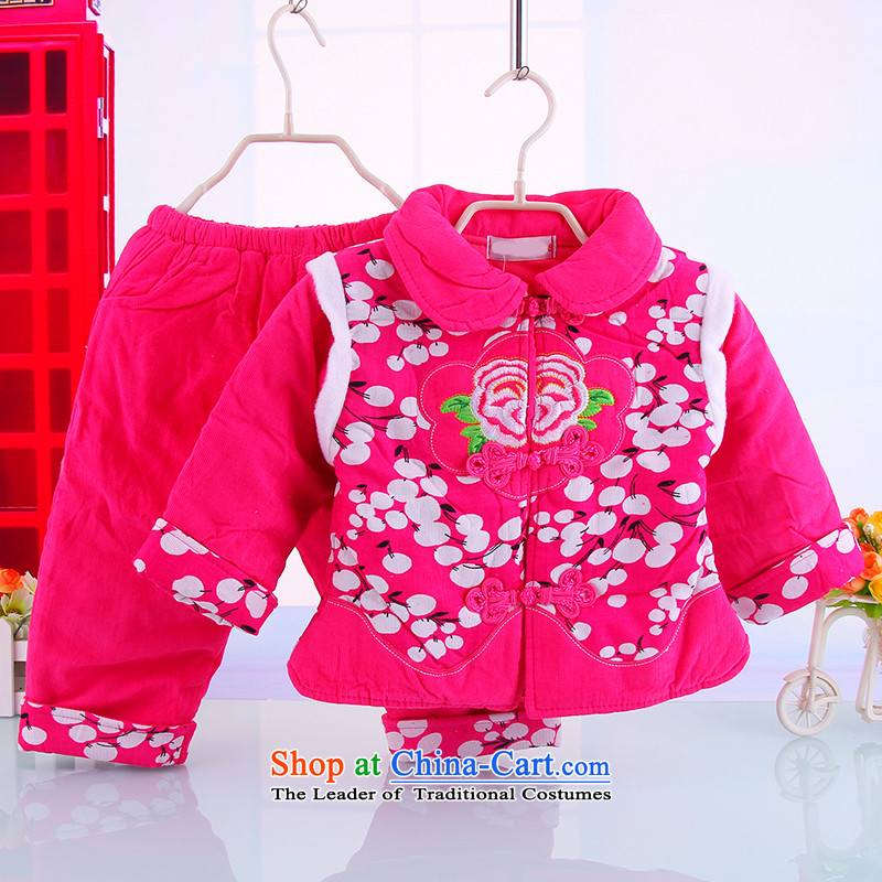 The baby girl, children's wear winter corduroy baby girl cotton Tang Dynasty Package Infant Garment out of red cotton coat?90