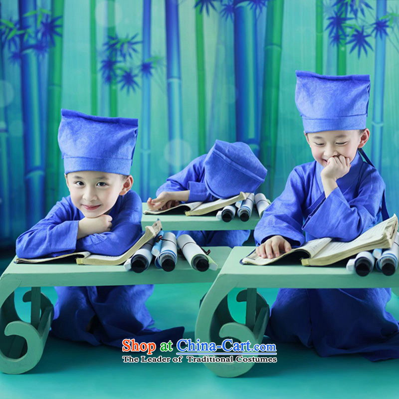 Little children costume show dress book of children's wear Ying-kit 61 children stage performance apparel 120cm, blue leather package has been pressed to online shopping
