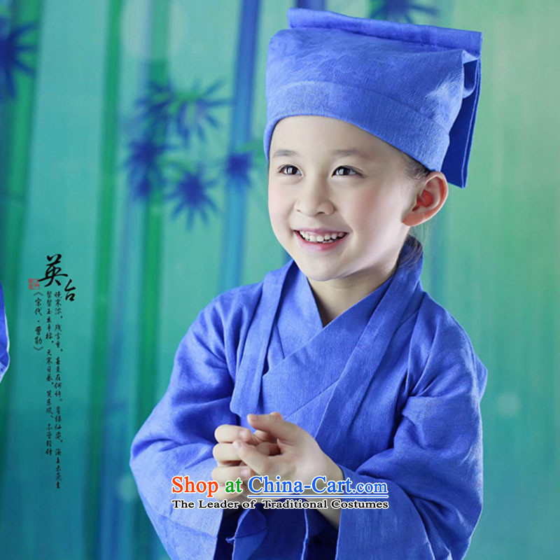 Little children costume show dress book of children's wear Ying-kit 61 children stage performance apparel 120cm, blue leather package has been pressed to online shopping