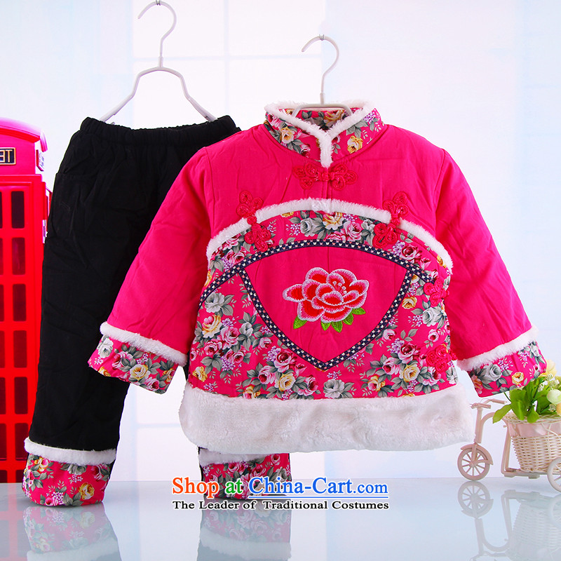 The new girls Tang dynasty winter female babies children aged 100 days baby dress happy birthday with new year with national wind out services and point of red 120(120), shopping on the Internet has been pressed.
