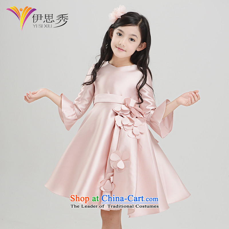 Miss Cyd autumn and winter league of children dress skirts of the girl child and of children's wear long-sleeved princess skirt skirt at Christmas Flower Girls skirt?V001 pink long-sleeved princess skirt?160
